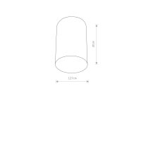 Aufbaustrahler Stahl Schwarz Modern E27 B:12 cm rund