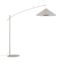 Stehleuchte flexibel Beige Stoff E27 H:240 cm blendarm