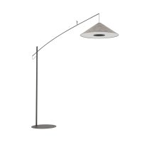 Stehlampe Grau Stoff verstellbar E27 H:240 cm blendarm