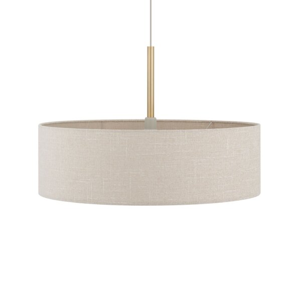 Pendelleuchte Gold Creme Stoff E27 L:65 cm rund Modern
