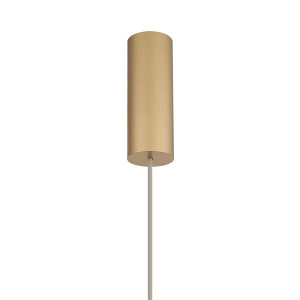 Pendelleuchte Gold Creme Stoff E27 L:65 cm rund Modern