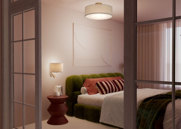 Wandlampe Gold Creme flexibel GU10 E27 B:23 cm Schalter