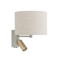 Wandlampe Gold Creme flexibel GU10 E27 B:23 cm Schalter