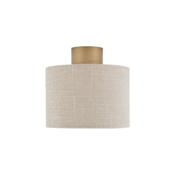Deckenlampe Stoff Gold Creme E27 Ø23 cm rund blendarm