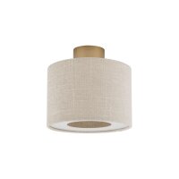 Deckenlampe Stoff Gold Creme E27 &Oslash;23 cm rund blendarm