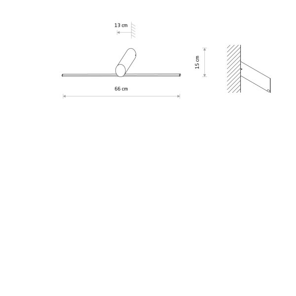 LED Bilderlampe Schwarz Alu 3000 K L:66 cm Spiegellicht
