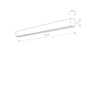 LED Wandleuchte Weiß Stahl 22 W L:122 cm lang Modern