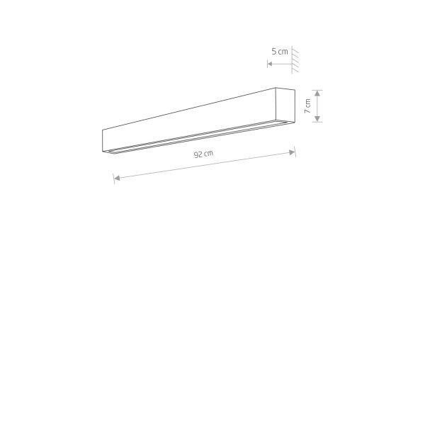 LED Wandleuchte Graphit 16 W 92 cm lang Modern