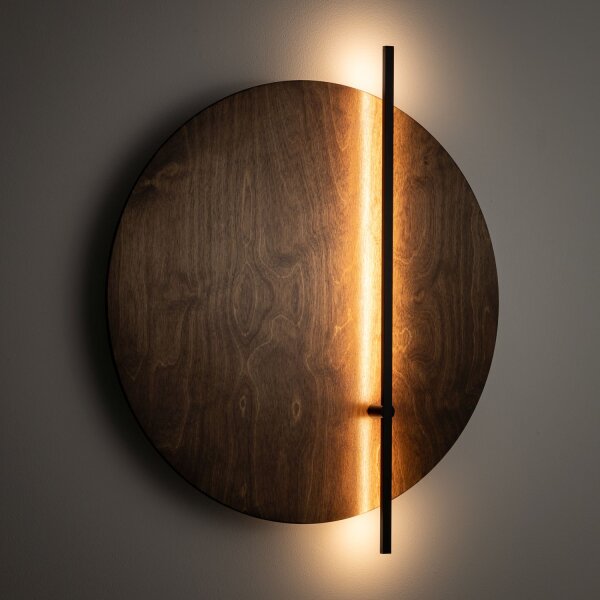LED Wandlampe Schwarz Holz 3000 K B:50 cm indirekt