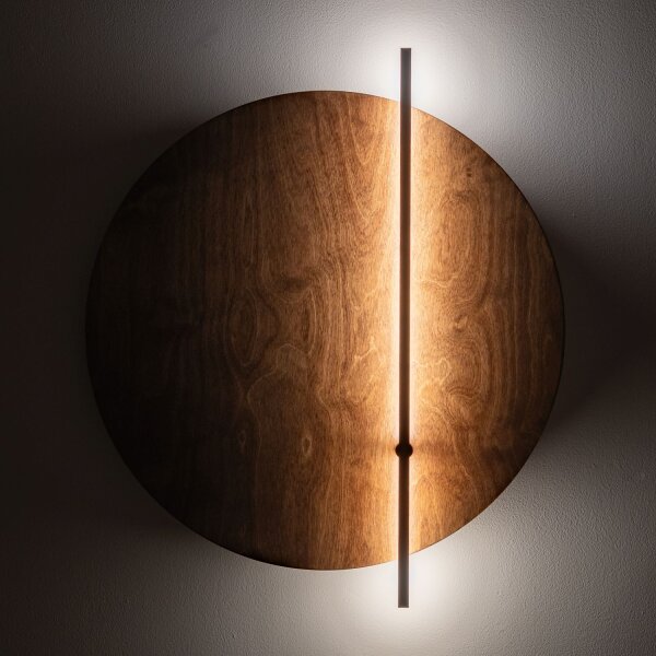 LED Wandlampe Schwarz Holz 3000 K B:50 cm indirekt