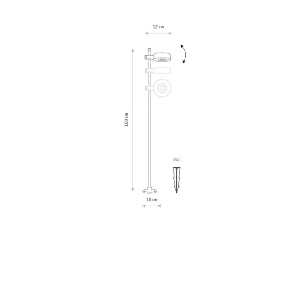 LED Wegeleuchte Schwarz Alu IP54 3000 K 100 cm flexibel