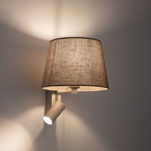 Wandlampe Stoff Grau Schalter E27 GU10 B:23 cm flexibel