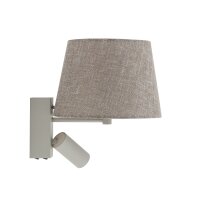 Wandlampe Stoff Grau Schalter E27 GU10 B:23 cm flexibel