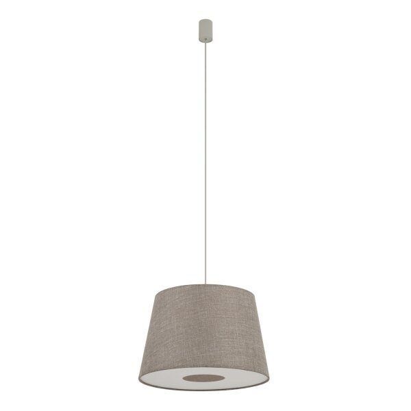 Hängelampe Seidengrau E27 L:46 cm Modern Stoffschirm