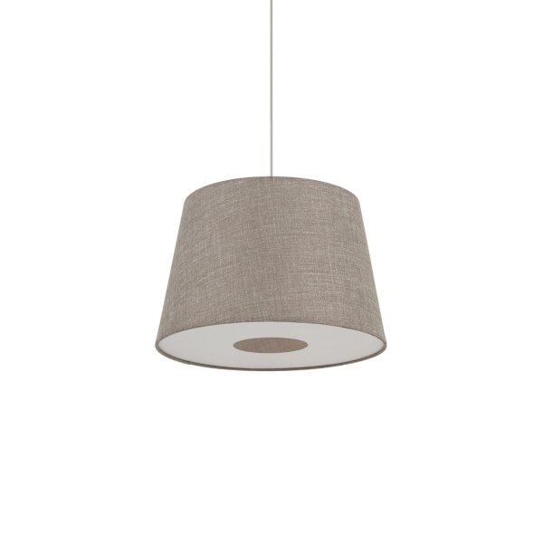 Hängelampe Seidengrau E27 L:46 cm Modern Stoffschirm