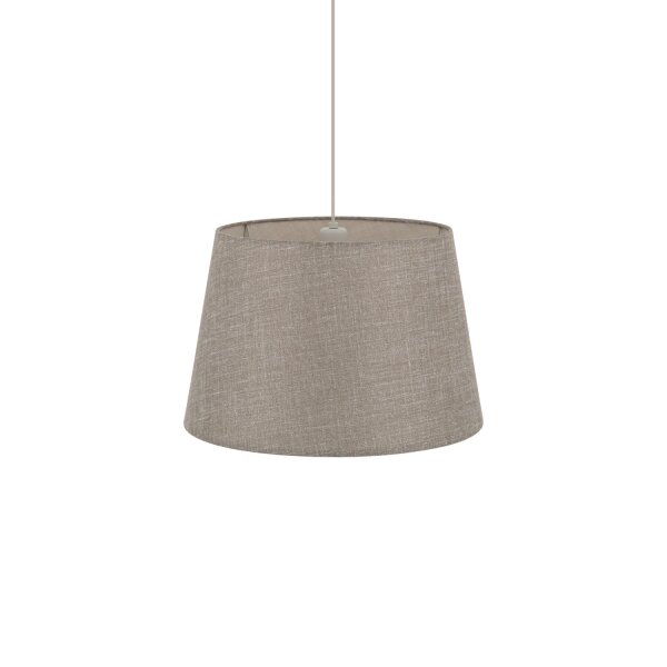 Hängelampe Seidengrau E27 L:46 cm Modern Stoffschirm