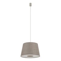 Hängelampe Seidengrau E27 L:46 cm Modern Stoffschirm