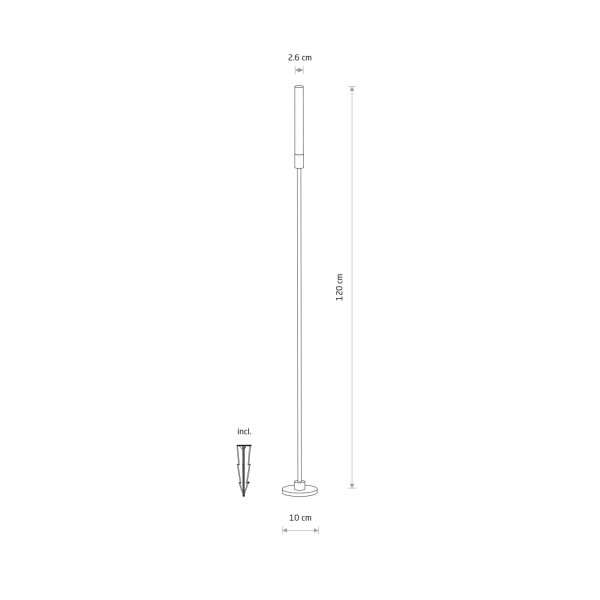 LED Pollerleuchte Schwarz Erdspieß IP54 3000 K 120 cm
