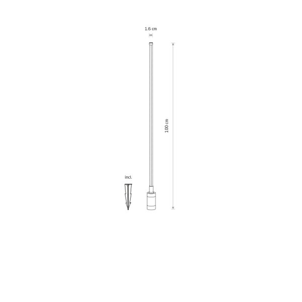 LED Wegeleuchte Schwarz Erdspieß IP54 3000 K H:100 cm