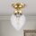 Deckenleuchte Glas Messing E27 rund D: 15 cm in Bronze