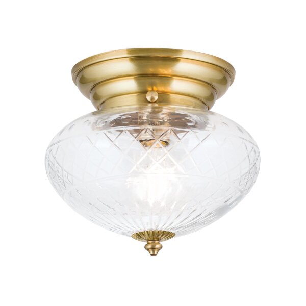 Deckenlampe Messing Glas D: 25 cm rund in Bronze E27