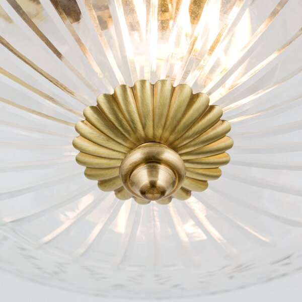 Deckenlampe Messing Glas D: 25 cm rund in Bronze E27