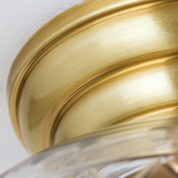 Deckenlampe Messing Glas D: 25 cm rund in Bronze E27