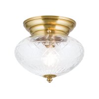 Deckenlampe Messing Glas D: 25 cm rund in Bronze E27