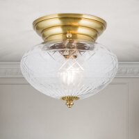 Deckenlampe Messing Glas D: 25 cm rund in Bronze E27