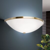 Wandlampe Metall Glas 31 cm breit in Messing Antik...