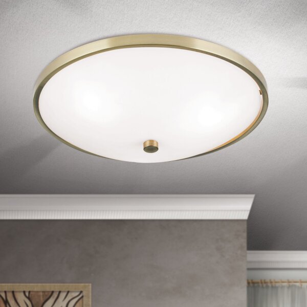 Deckenlampe Metall Glas E27 Ø 39,5 cm 3-flammig rund