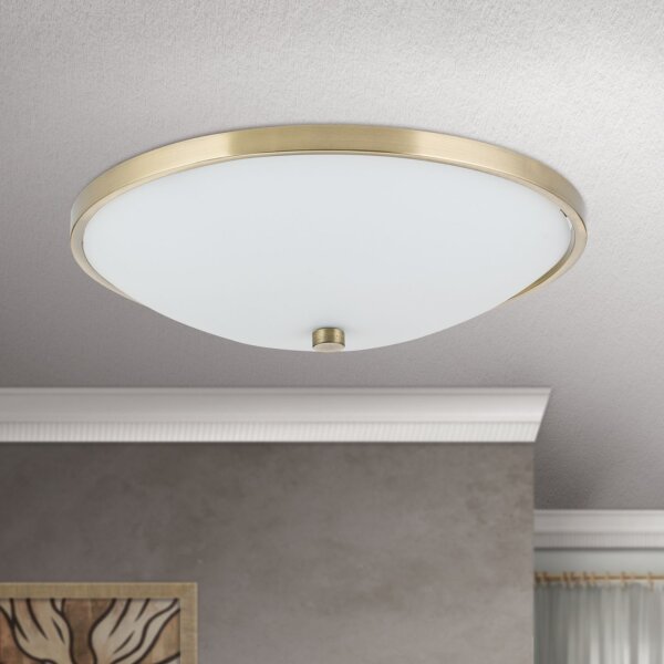 Deckenlampe Metall Glas E27 Ø 39,5 cm 3-flammig rund