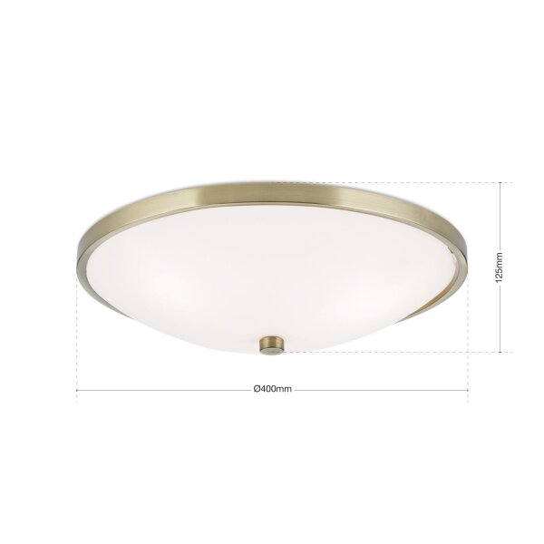 Deckenlampe Metall Glas E27 Ø 39,5 cm 3-flammig rund