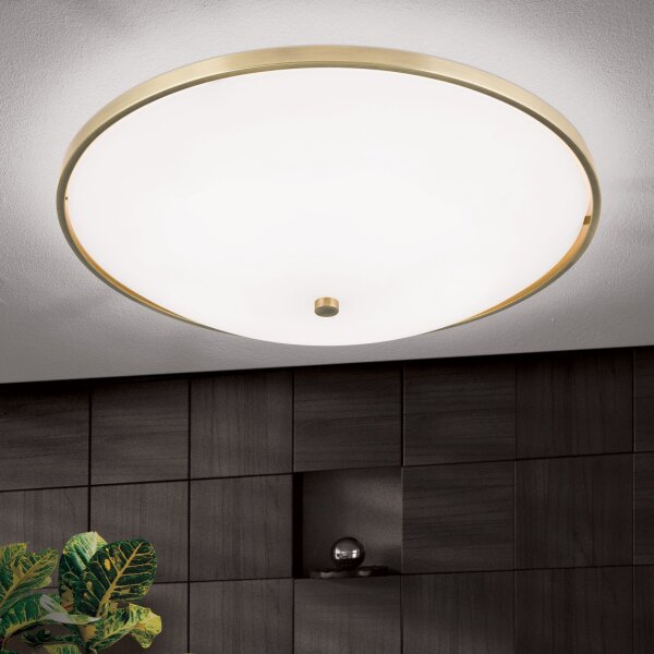 Deckenleuchte Glas Metall E27 D: 56,5 cm rund