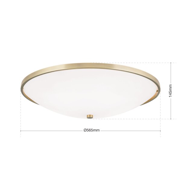 Deckenleuchte Glas Metall E27 D: 56,5 cm rund