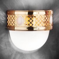 Wandleuchte Metall Glas E27 26 cm breit Jugendstil