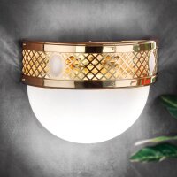 Wandlampe Glas Metall E27 B: 33 cm 2-flammig Jugendstil