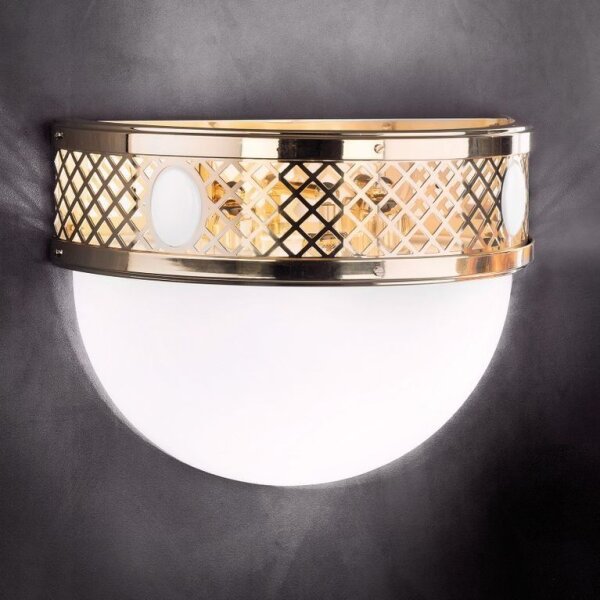Wandlampe Glas Metall E27 B: 40 cm 3-flammig Jugendstil