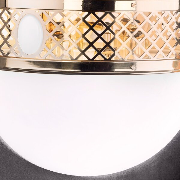 Wandlampe Glas Metall E27 B: 40 cm 3-flammig Jugendstil