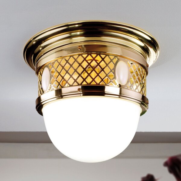 Deckenleuchte Metall Glas Ø 30 cm E27 3-flammig rund