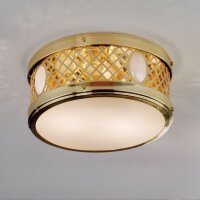 Deckenleuchte Metall Glas rund D: 25 cm E14 2-flammig
