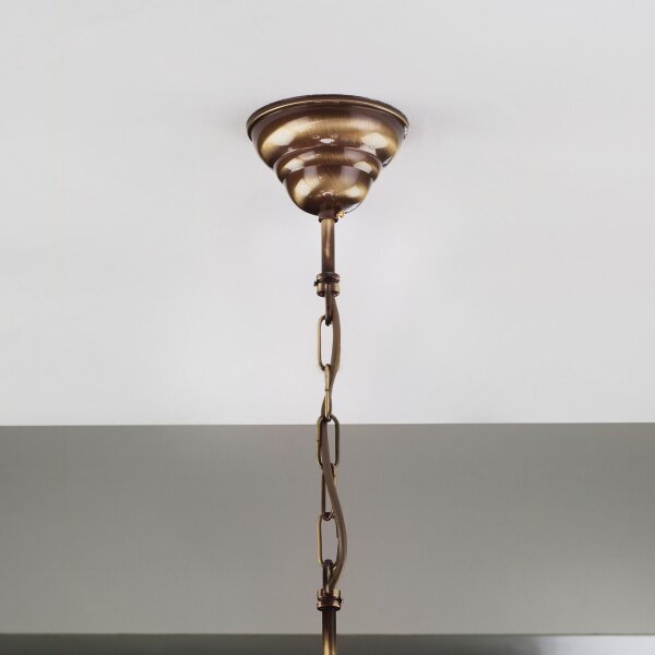 Pendelleuchte Messing massiv Glas 70 cm breit E14 ALWIN