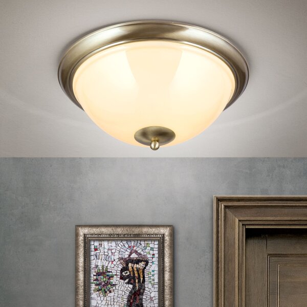 Deckenleuchte Messing Glas E27 rund D: 50,8 cm AMALIA