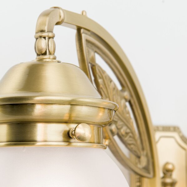 Wandlampe Glas Messing massiv E27 B: 40 cm mit Schalter
