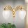 Wandlampe Glas Messing massiv E27 B: 40 cm mit Schalter