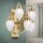 Wandleuchte Echt-Messing Glas E27 61 cm breit ELISE