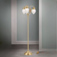 Stehlampe Messing massiv Glas 160 cm in Bronze Weiß...