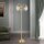 Stehlampe Messing massiv Glas 160 cm in Bronze Weiß E27