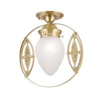 Deckenleuchte Messing massiv Glas D: 25 cm E27 rund