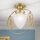 Deckenleuchte Messing massiv Glas D: 25 cm E27 rund